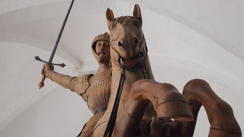Hans Brüggemanns Sankt Jørgen mod dragen (Foto: Nationalmuseet / Creative Commons).