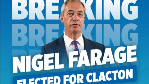 Nigel Farage blev valgt ind for sit parti Reform UK sammen med fire andre. Hvis valgsystemet havde været som det danske, ville Reform UK have fået 93 mandater og ikke blot de 5, som valget gav dem.