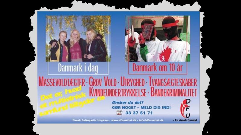 Det var denne annonce og plakat, som de fire medlemmer af DFU blev dømt for ved byretten i 2002 og i Landsretten i 2003